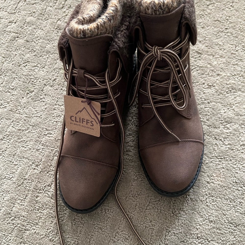 Cliffs by WHITE MOUNTAIN Brown Winter Rain Boots with Plush Lining